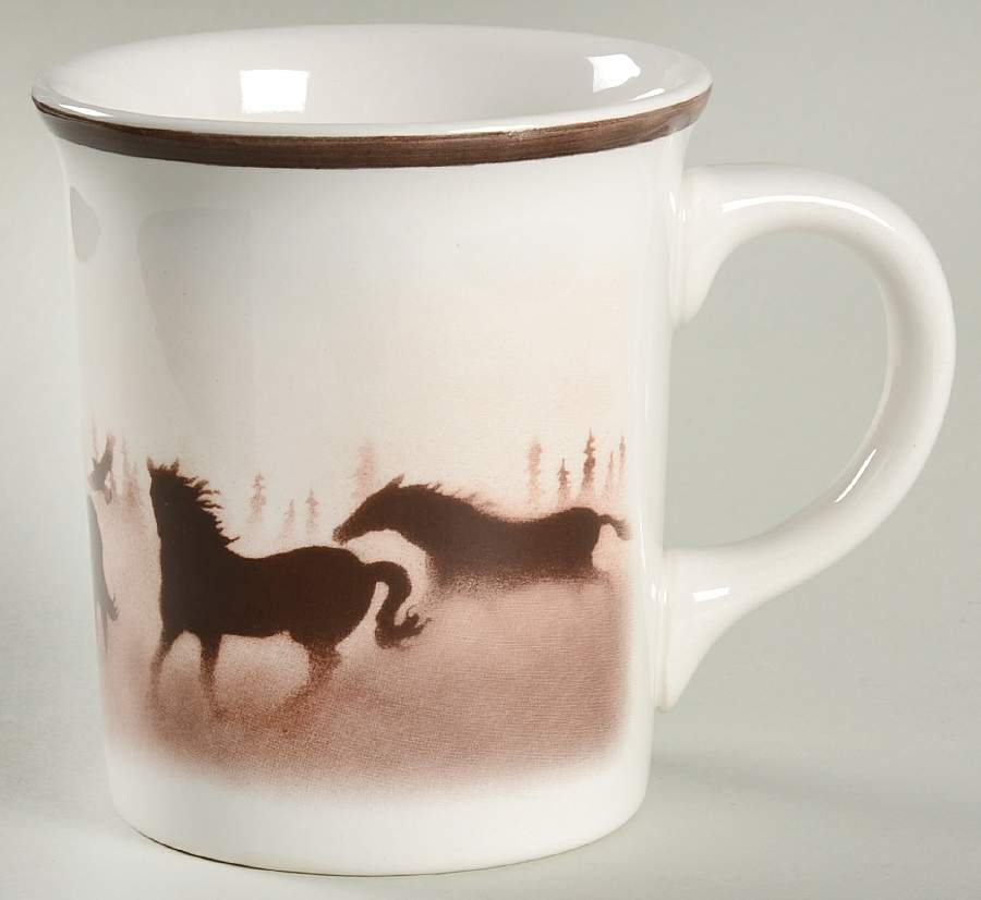 Wild Horses Large Mug by Big Sky Carvers-1