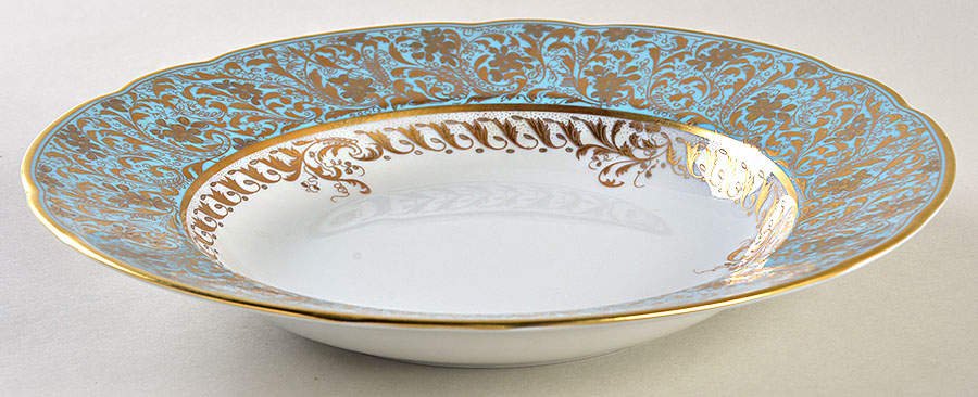 Eden Turquoise Large Rim Soup Bowl by Bernardaud-1
