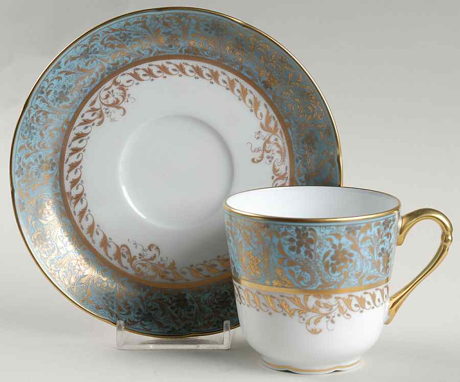 Eden Turquoise Flat Cup & Saucer Set by Bernardaud-1