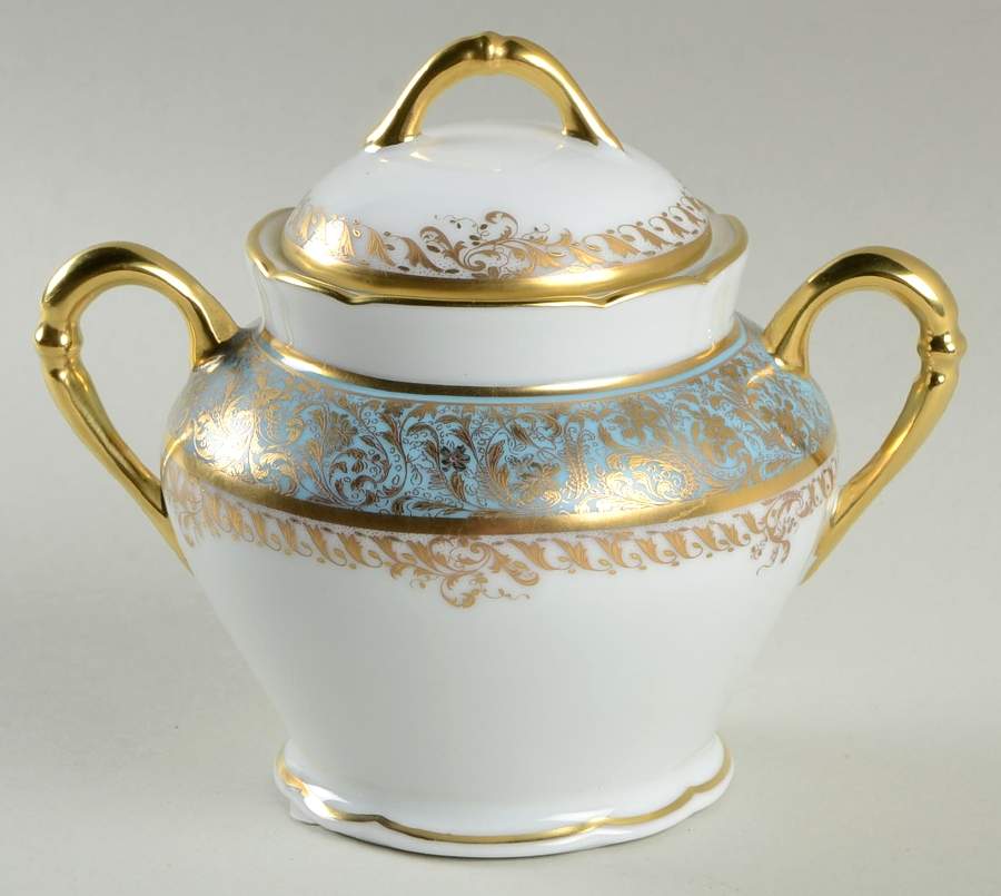 Eden Turquoise Sugar Bowl & Lid by Bernardaud-1