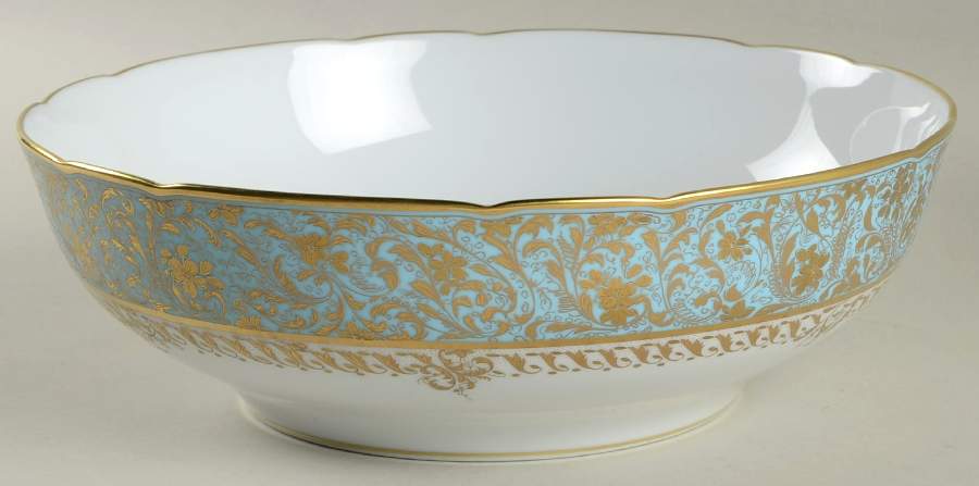 Eden Turquoise 9" Salad Serving Bowl by Bernardaud-1