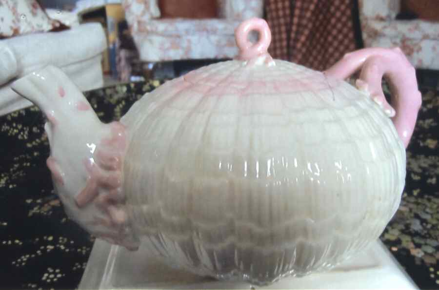 Tridacna Pink (No Trim) Teapot & Lid by Belleek Pottery (Ireland)-1