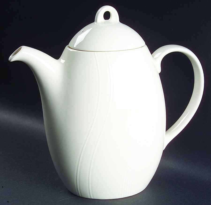 Curves White Coffee Pot & Lid by Block-1