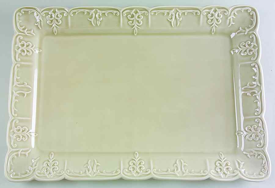 Fleur Taupe 16" Rectangular Serving Platter by Block-1