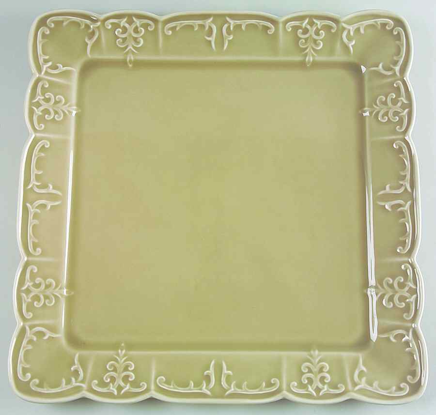 Fleur Taupe 13" Square Serving Platter by Block-1
