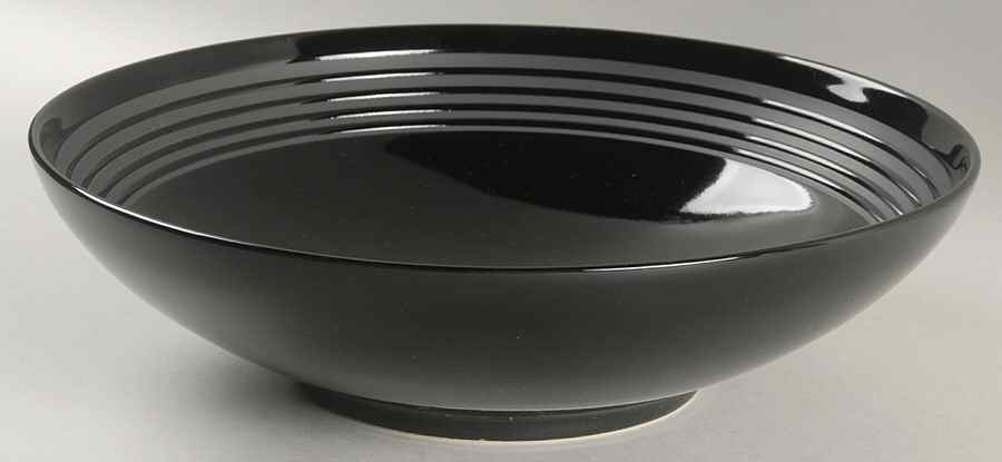 Parallels Black 11" Round Vegetable Bowl by Block-1