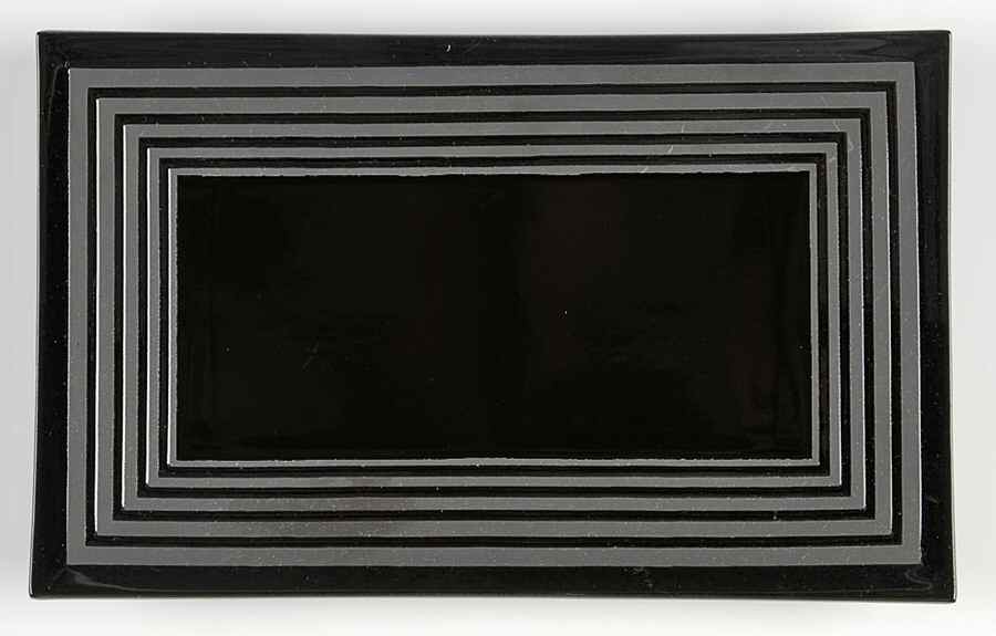 Parallels Black 11" Rectangular Serving Platter by Block-1