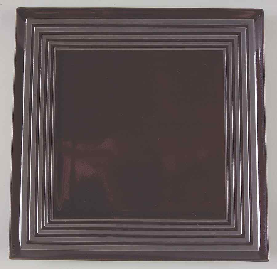 Parallels Mahogany Dinner Plate by Block-1