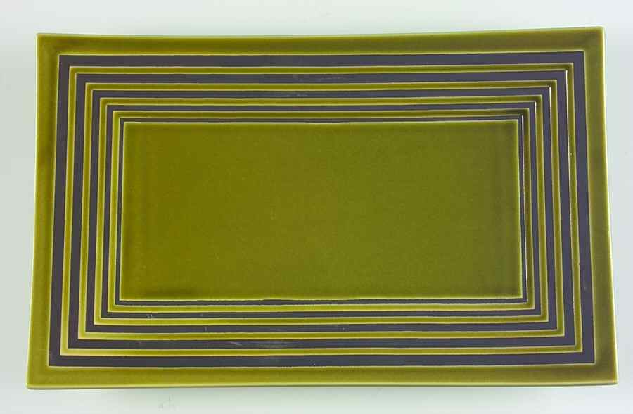 Parallels Sage 11" Rectangular Serving Platter by Block-1