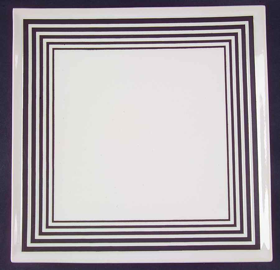 Parallels White Dinner Plate by Block-1