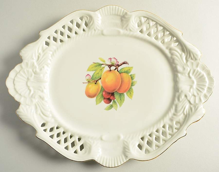 BAU54 12" Pierced Oval Serving Platter by Baum Brothers-1