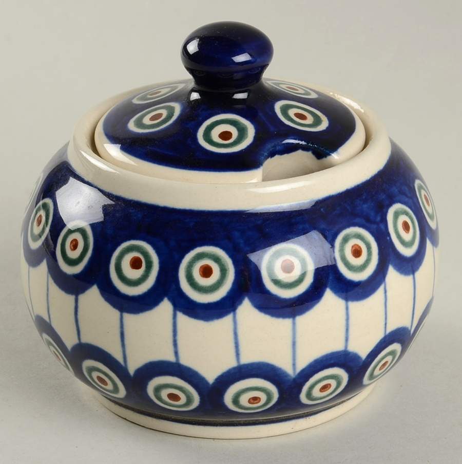 Traditional Sugar Bowl & Lid by BOLESLAWIEC-1