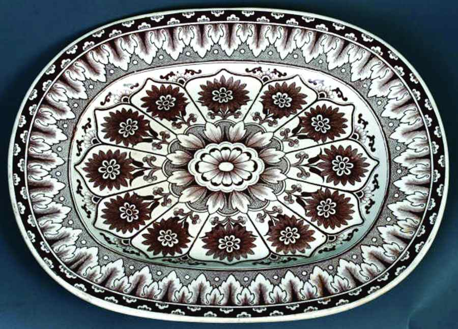 Cyprus (Brown) 12" Oval Serving Platter by Brownfield-1
