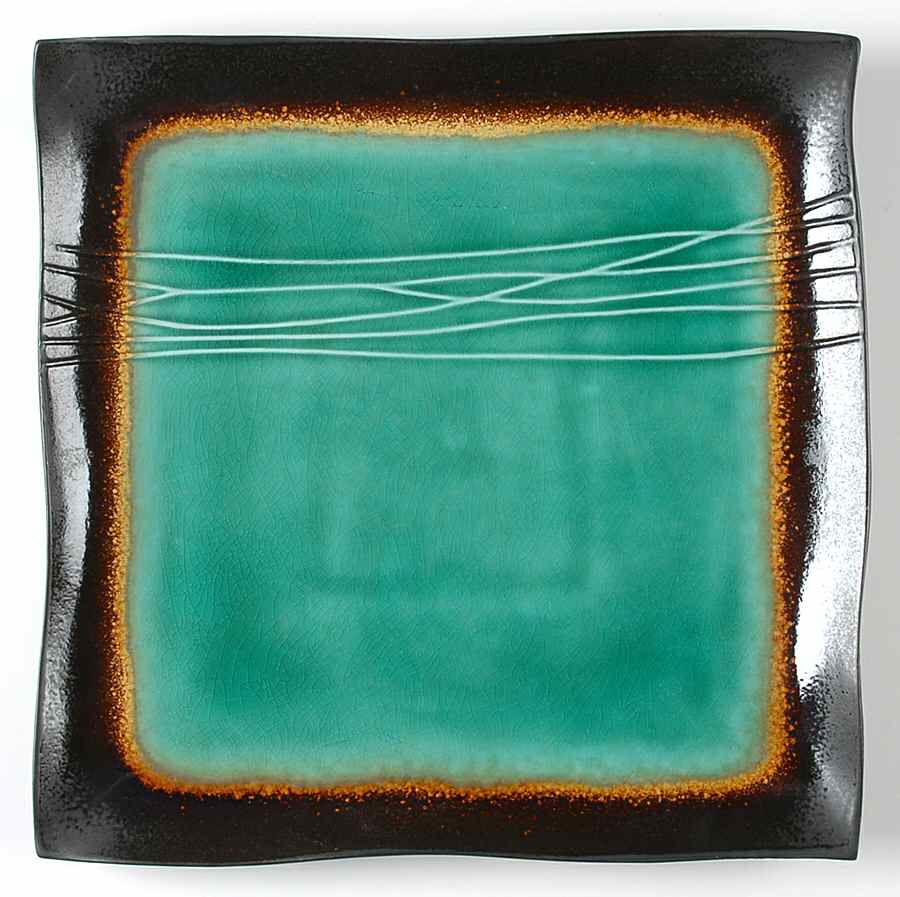 Galaxy Jade 12" Square Serving Platter by Baum Brothers-1