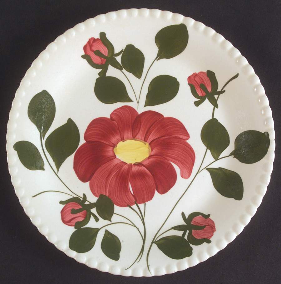 Red Nocturne Variant (Candlewick) Salad Plate by Blue Ridge Southern Pottery-1