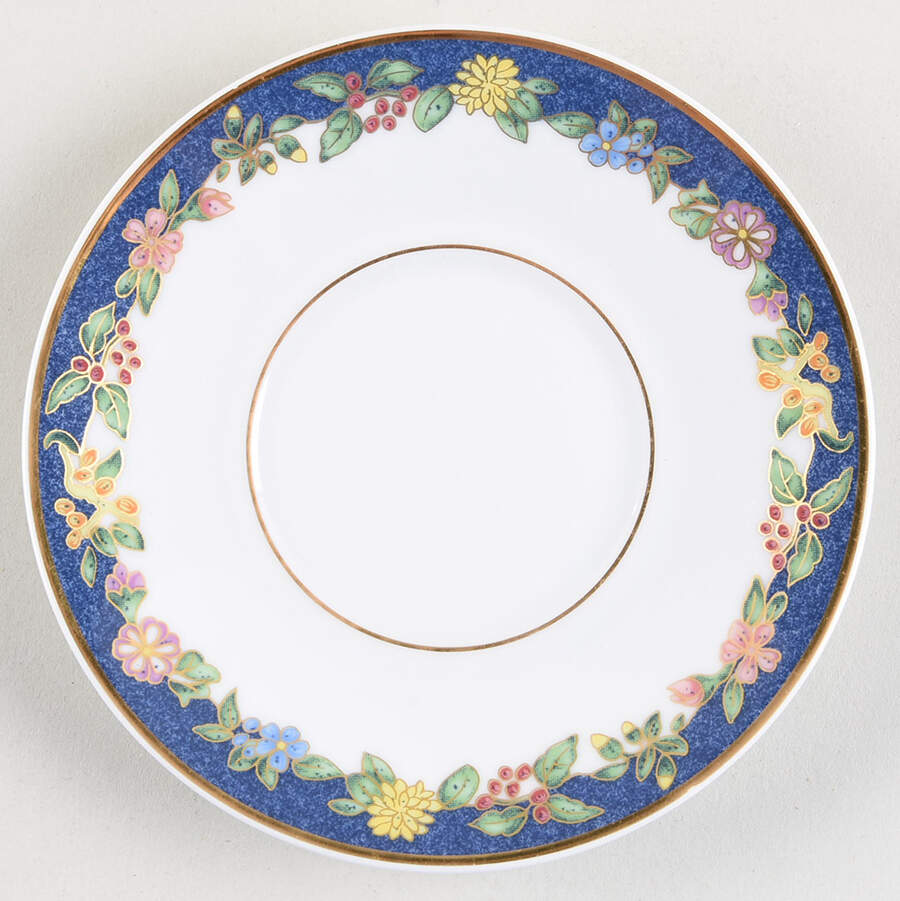 Fiorini (Gold Outlined Flowers) Saucer for Demitasse Cup by Bernardaud-1