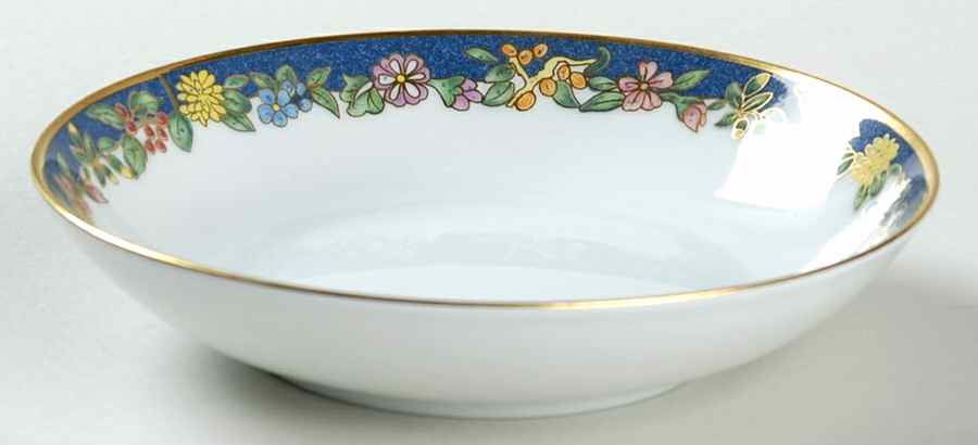 Fiorini (Gold Outlined Flowers) Fruit/Dessert (Sauce) Bowl by Bernardaud-1