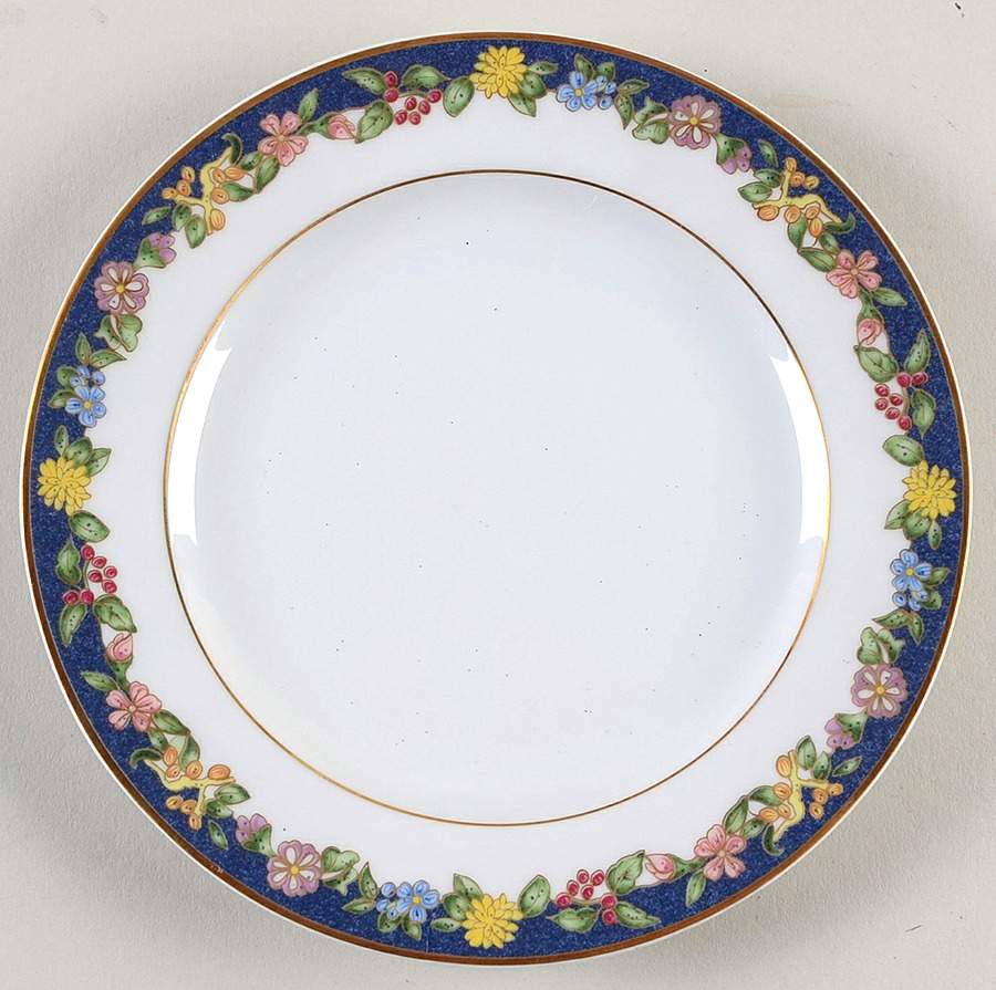 Fiorini (Gold Outlined Flowers) Bread & Butter Plate by Bernardaud-1