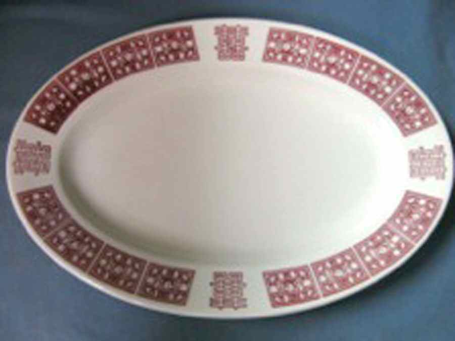 BUF136 14" Oval Serving Platter by Buffalo Pottery-1