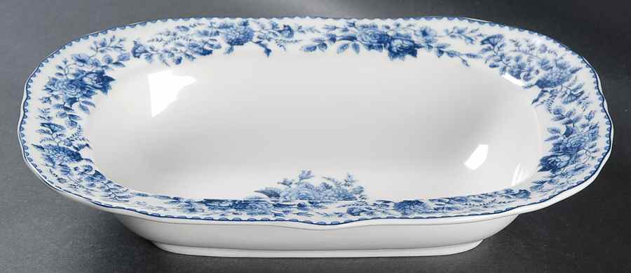 Blue Ridge Rose 11" Oval Vegetable Bowl by Biltmore for Your Home-1