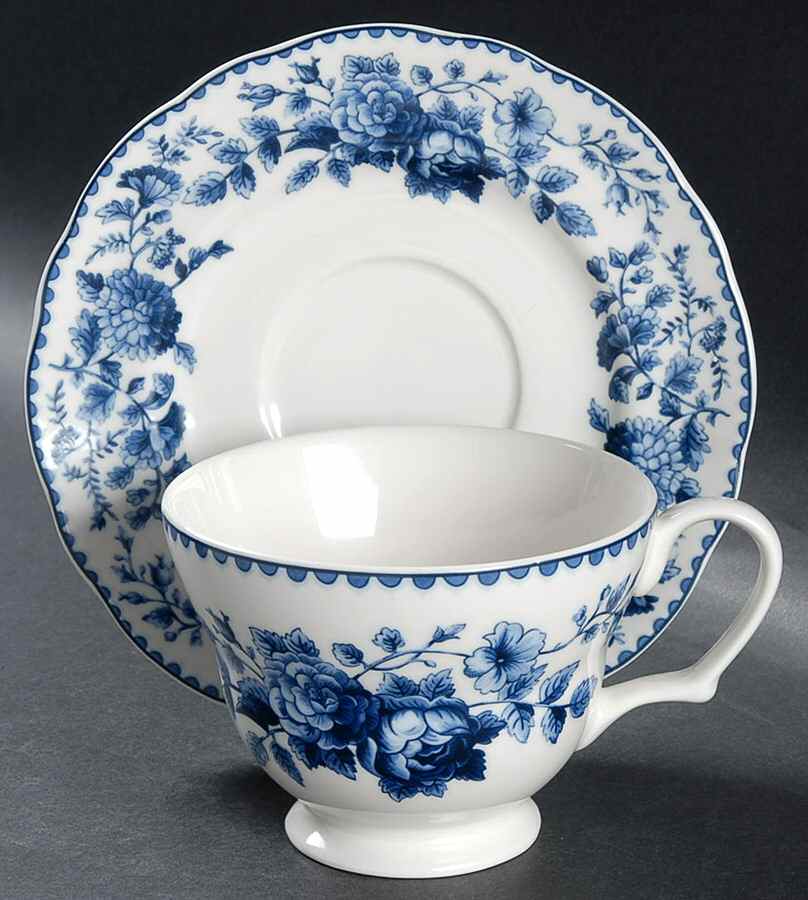 Blue Ridge Rose Footed Cup & Saucer Set by Biltmore for Your Home-1