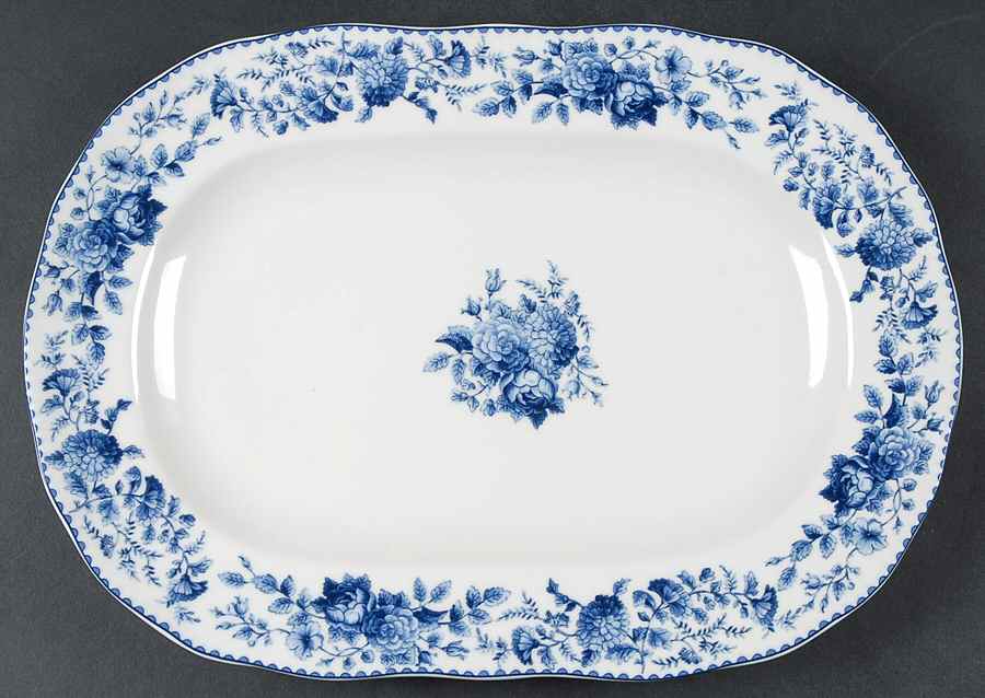 Blue Ridge Rose 13" Oval Serving Platter by Biltmore for Your Home-1