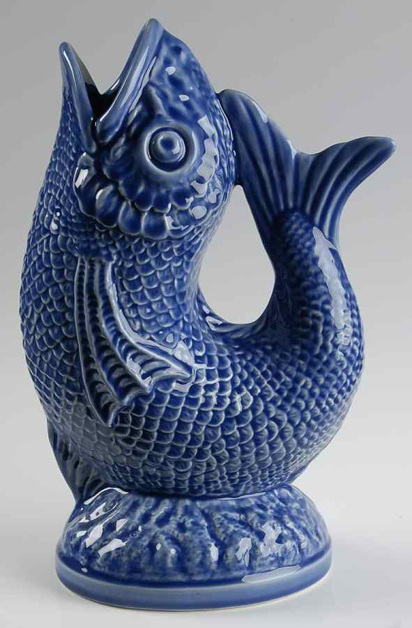 Fish Blue Figural Pitcher by Bordallo Pinheiro-1