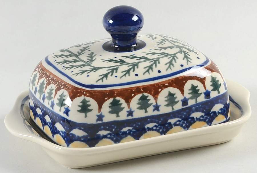 Evergreen Rectangular Covered Butter by BOLESLAWIEC-1