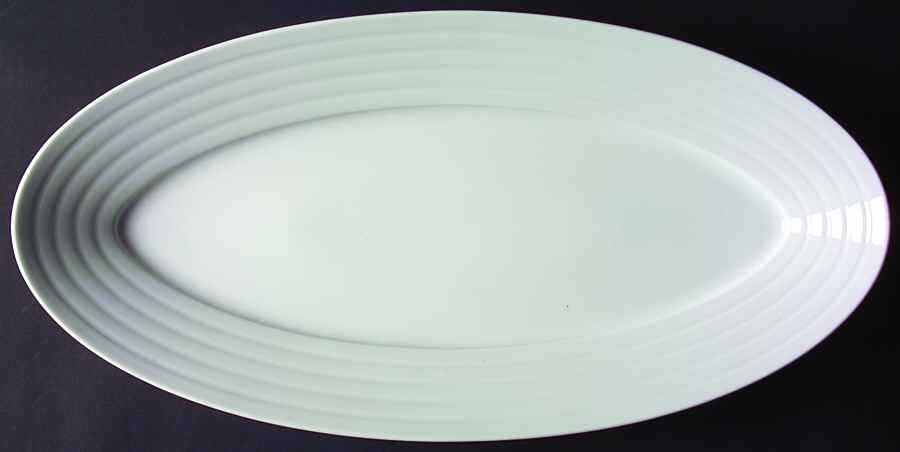 Concentric White 18" Oval Serving Platter by Block-1