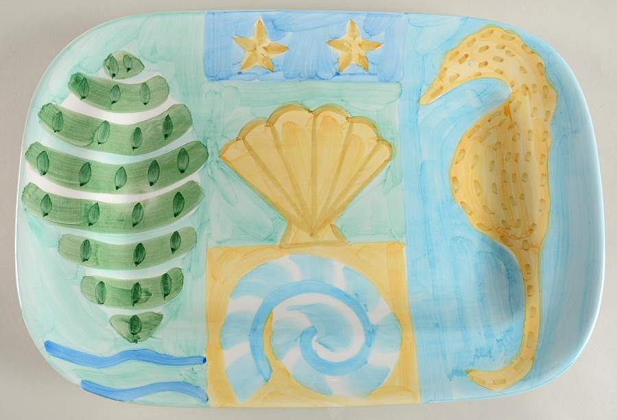 Seashell 15" Rectangular Serving Platter by Bella-1