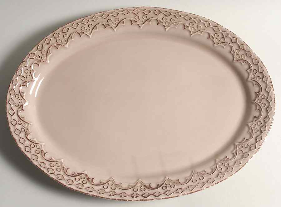 Lisbon Taupe 15" Oval Serving Platter by Bombay-1