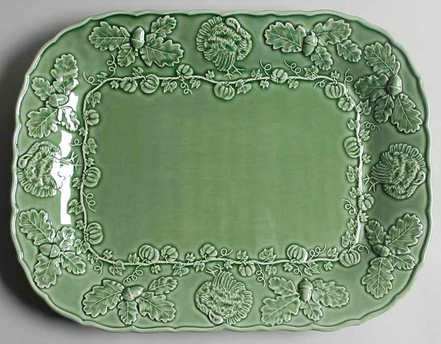 Turkey Green 15" Rectangular Tray by Bordallo Pinheiro-1