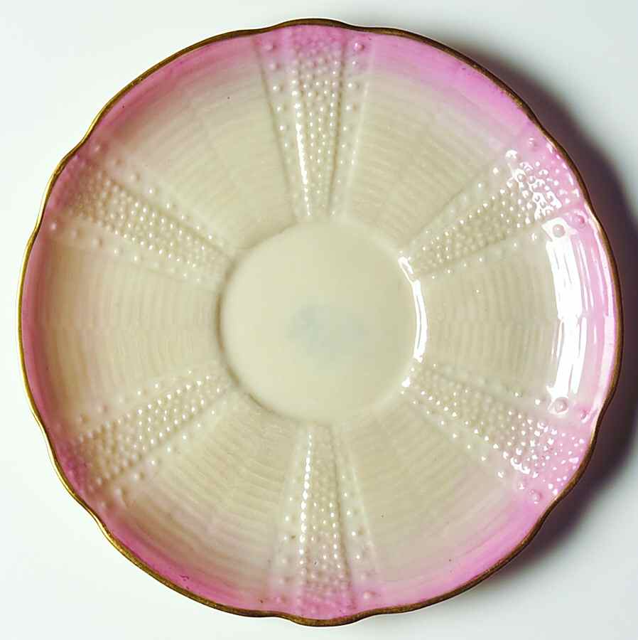 Echinus Pink Saucer by Belleek Pottery (Ireland)-1