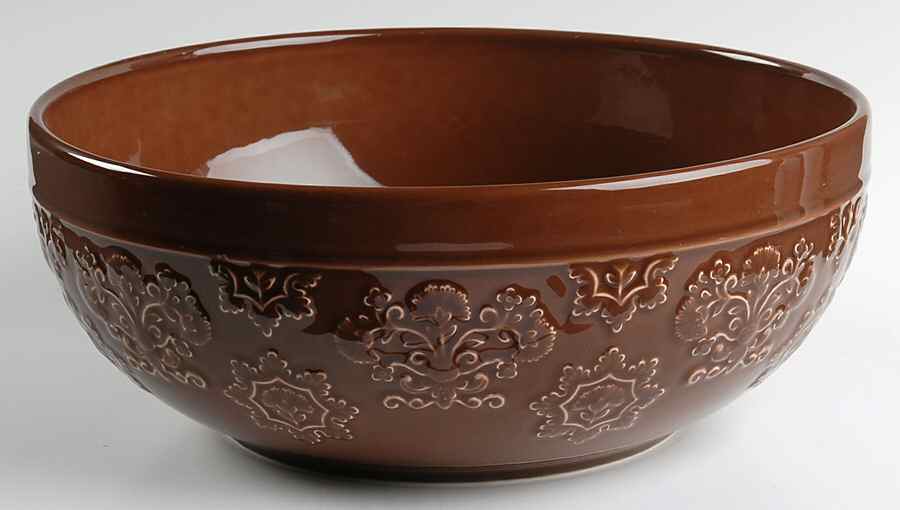 Phoebe Chocolate 10" Round Serving Bowl by Biltmore for Your Home-1