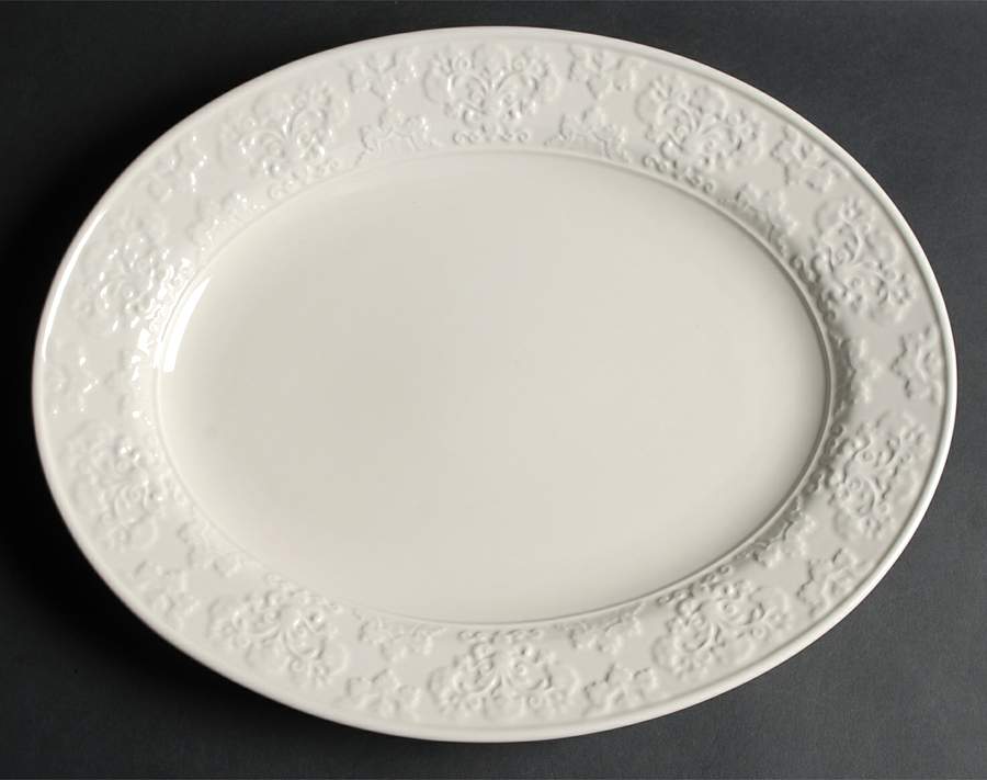 Phoebe Cream 15" Oval Serving Platter by Biltmore for Your Home-1