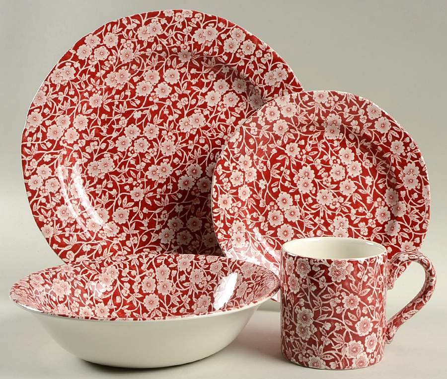 Calico Red 4 Piece Place Setting by Burgess & Leigh-1