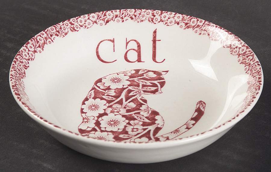 Calico Red Pet Bowl by Burgess & Leigh-1