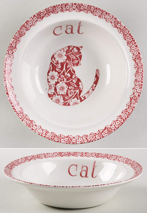 Calico Red Pet Bowl by Burgess & Leigh-1
