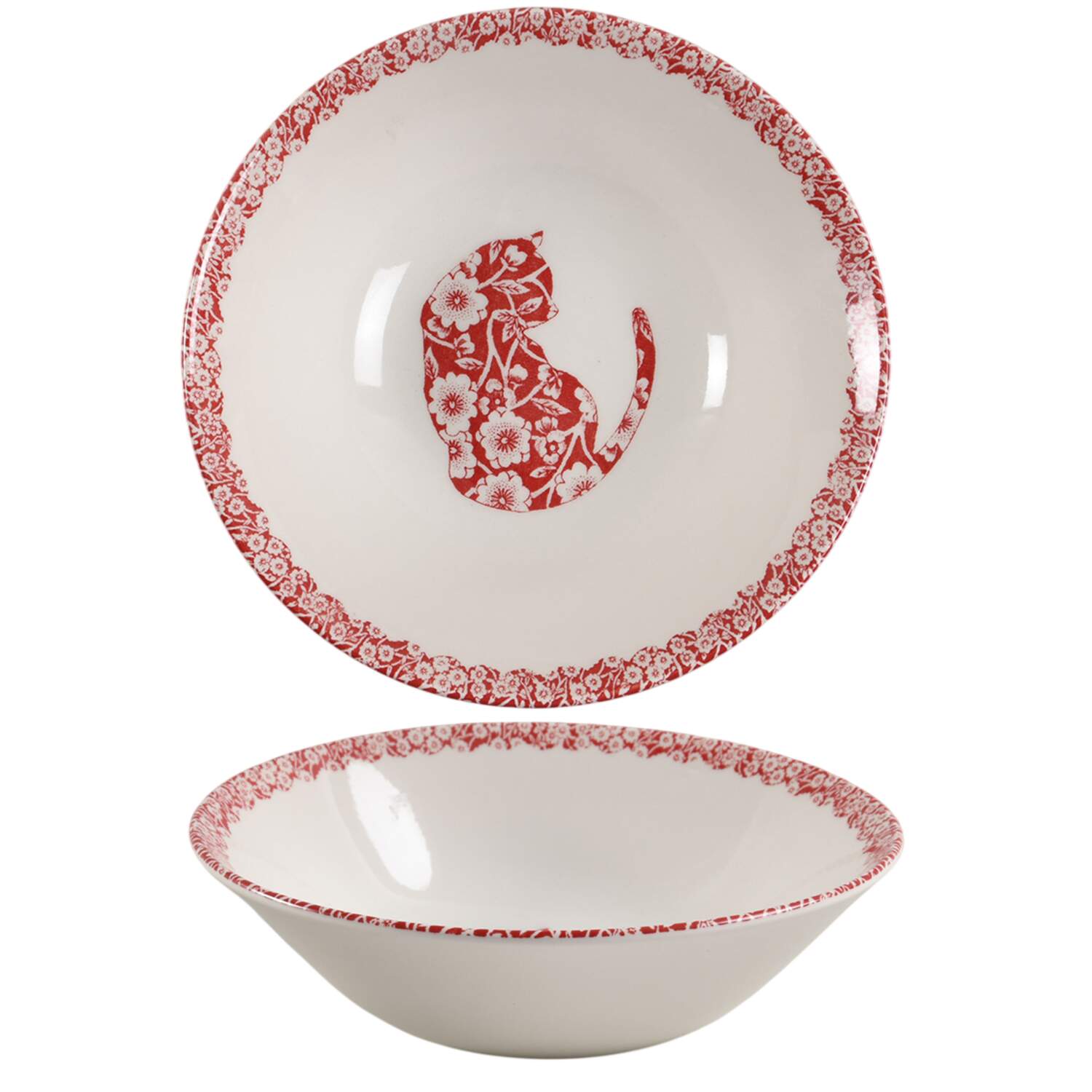 Calico Red Coupe Cereal Bowl by Burgess & Leigh-1