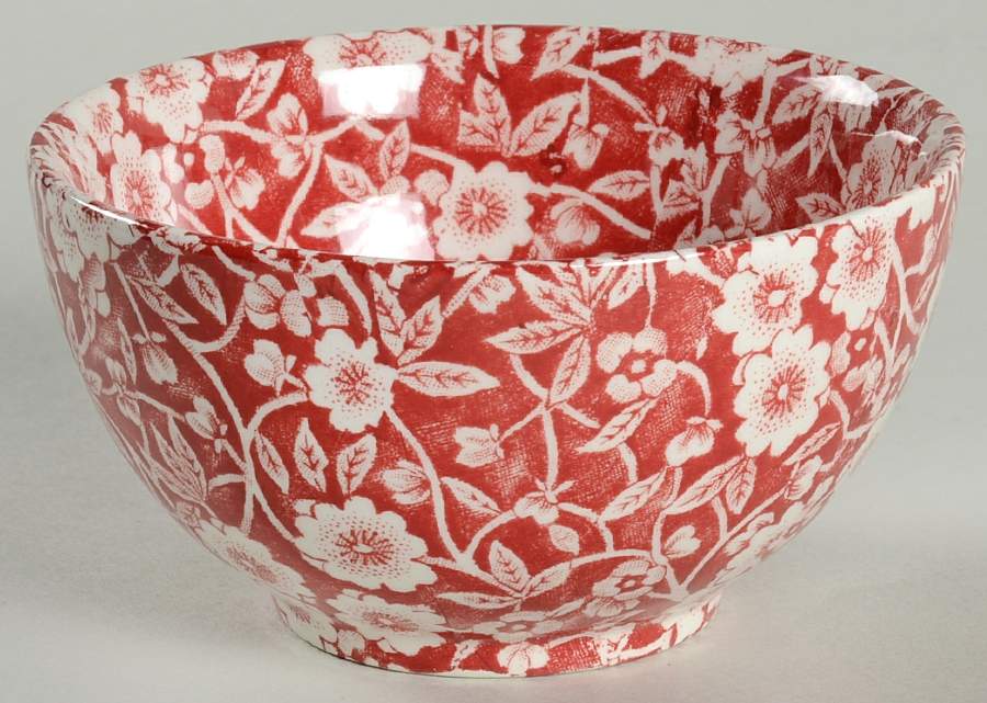 Calico Red Mini Open Sugar Bowl by Burgess & Leigh-1