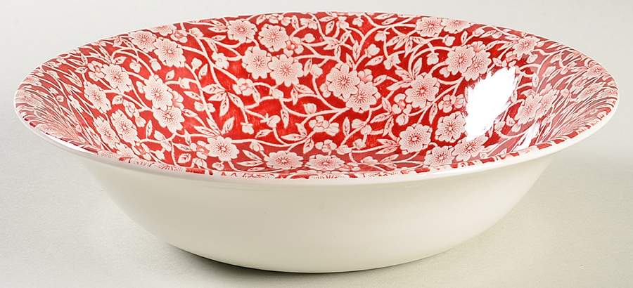 Calico Red Coupe Soup Bowl by Burgess & Leigh-1
