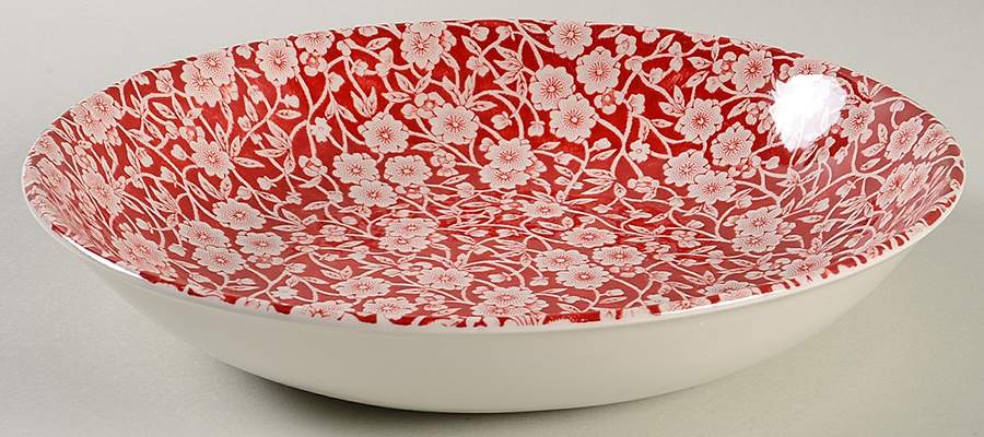 Calico Red 9" Individual Pasta Bowl by Burgess & Leigh-1