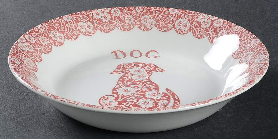Calico Red Pet Bowl by Burgess & Leigh-1