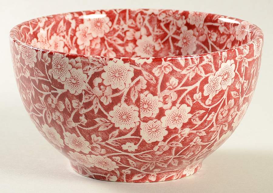 Calico Red Open Sugar Bowl by Burgess & Leigh-1
