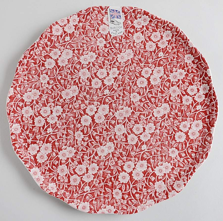 Calico Red Cake Plate by Burgess & Leigh-1