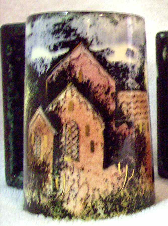 Rooftops Black Mug by Sascha Brastoff-1