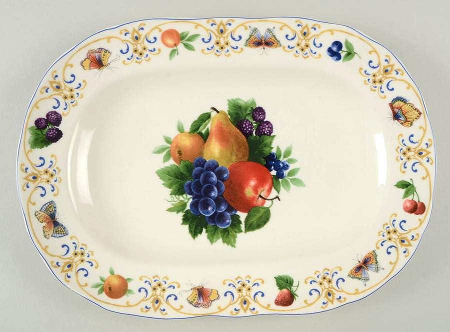 Butterfly Orchard 14" Oval Serving Platter by Biltmore for Your Home-1