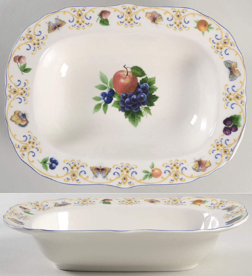 Butterfly Orchard 11" Oval Vegetable Bowl by Biltmore for Your Home-1