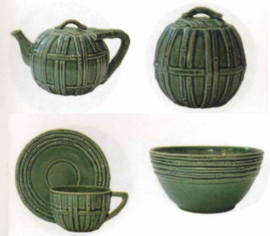 Bamboo Flat Cup & Saucer Set by Bordallo Pinheiro-1