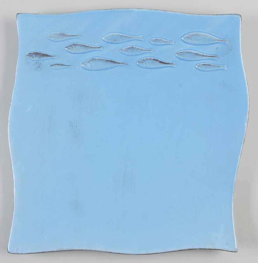 Fish School Collection Blue 11" Square Serving Platter by Baum Brothers-1